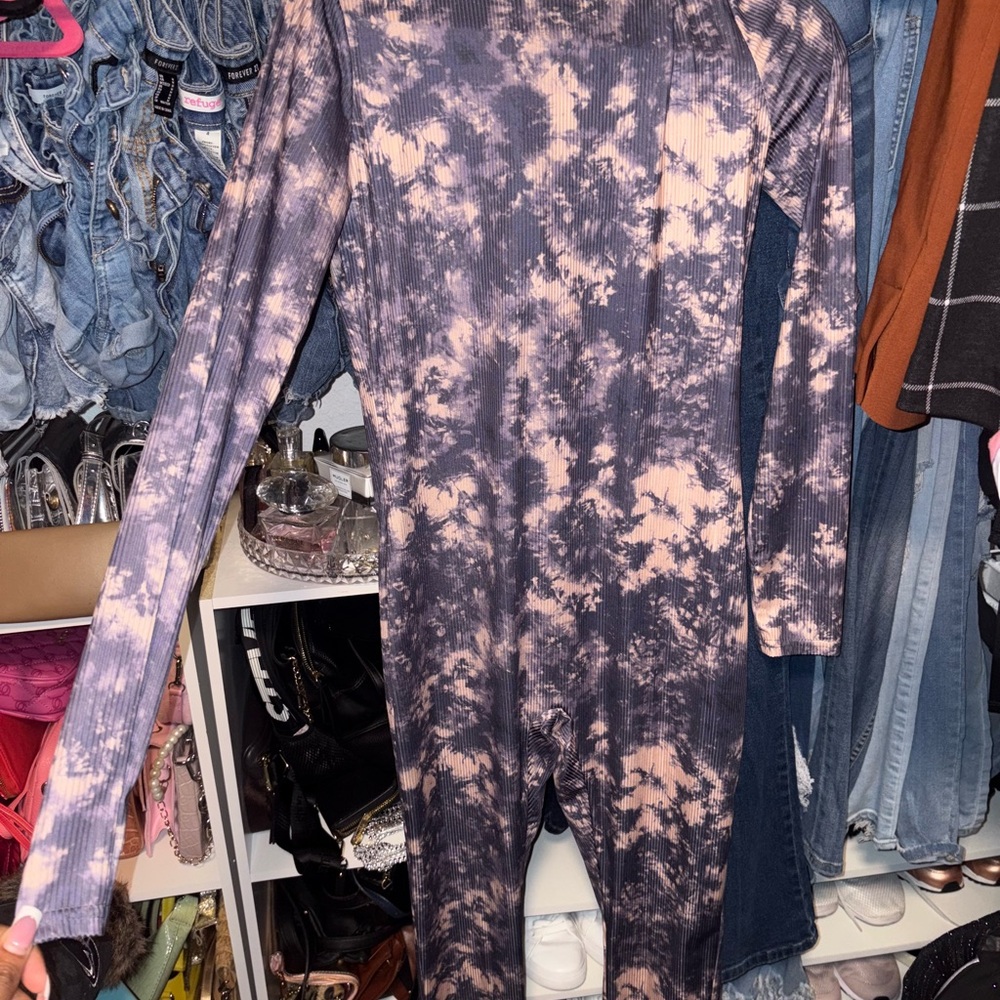 Tie-Dye Long Sleeve Jumpsuit